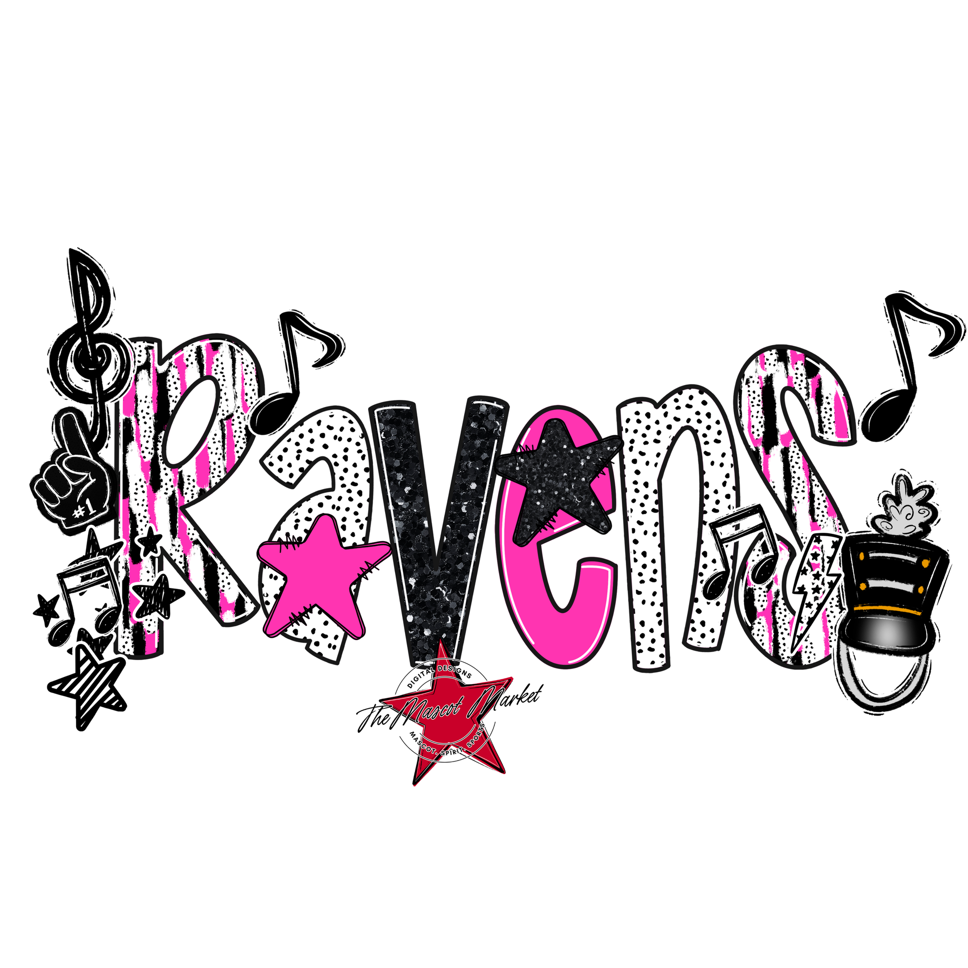 Ravens Band Scrape-Pink
