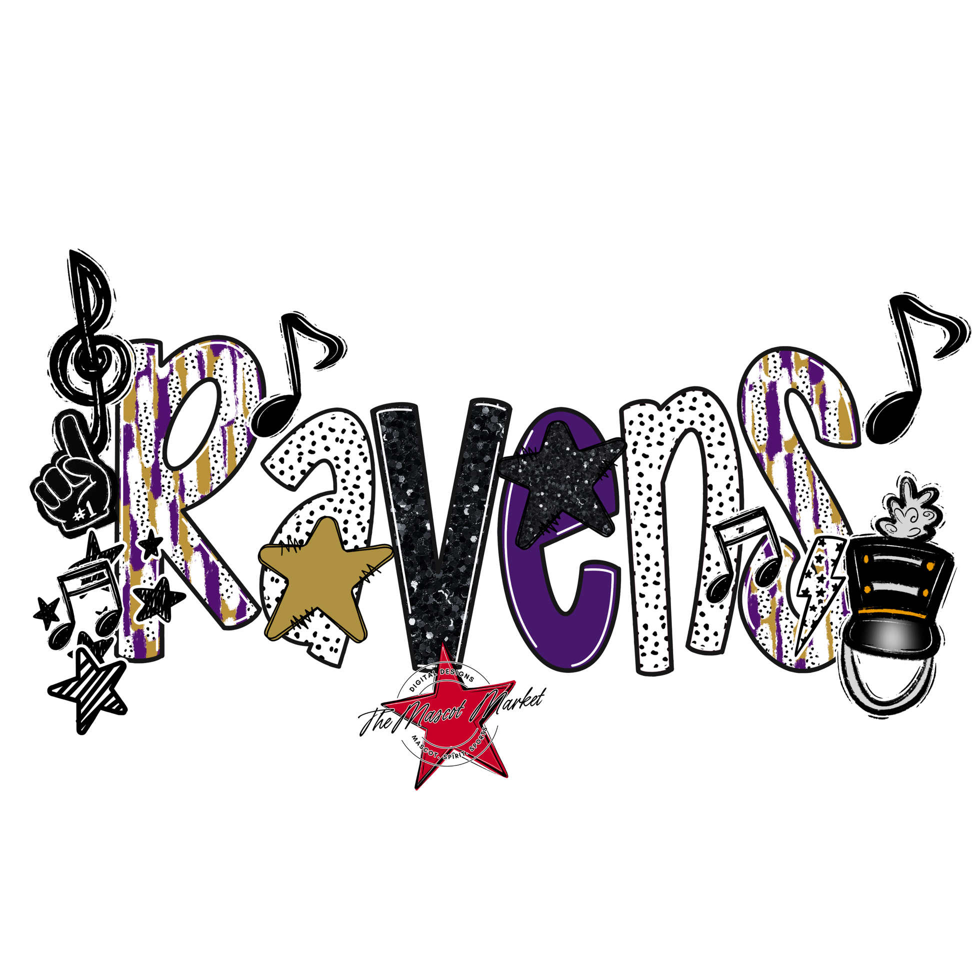 Ravens Band Scrape-Purple-Gold