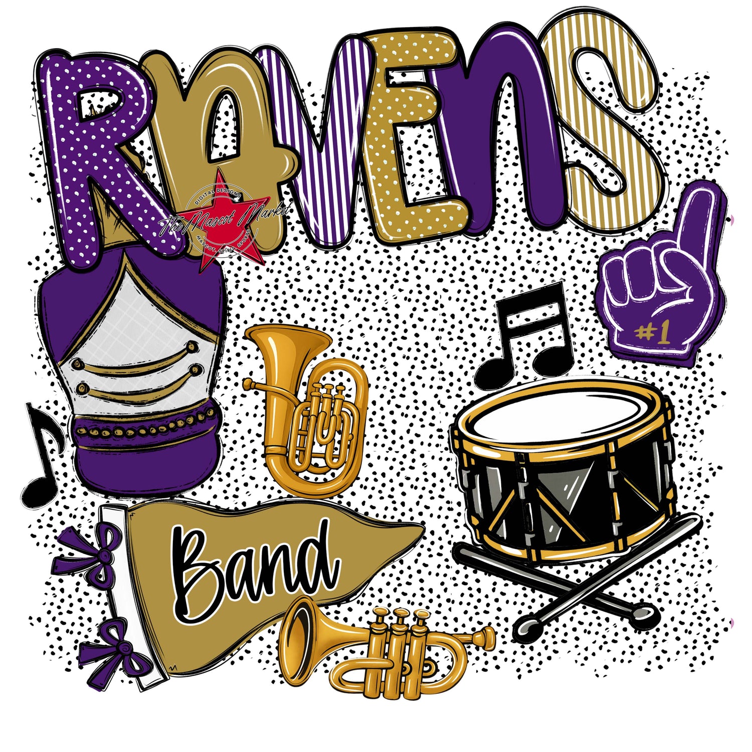 Ravens Band Spirit-Purple & Gold