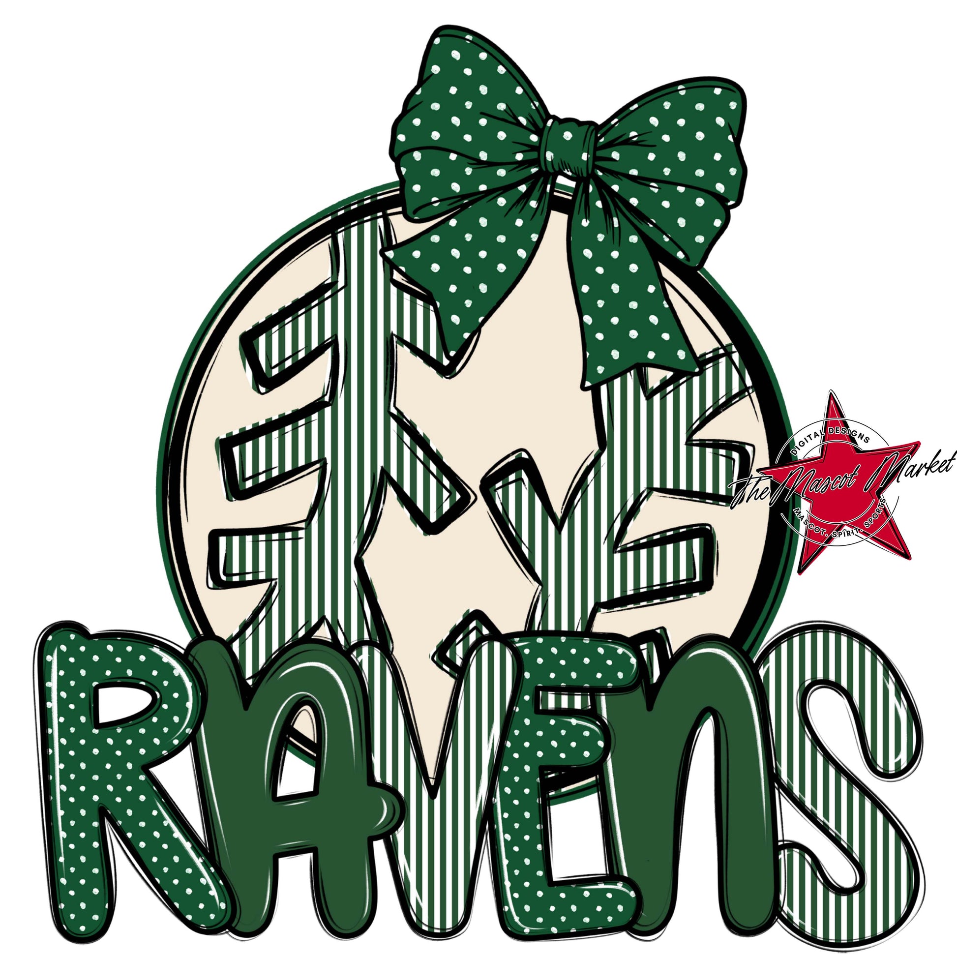 Ravens Baseball-Softball Spirit Design-Green