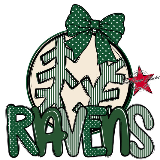 Ravens Baseball-Softball Spirit Design-Green