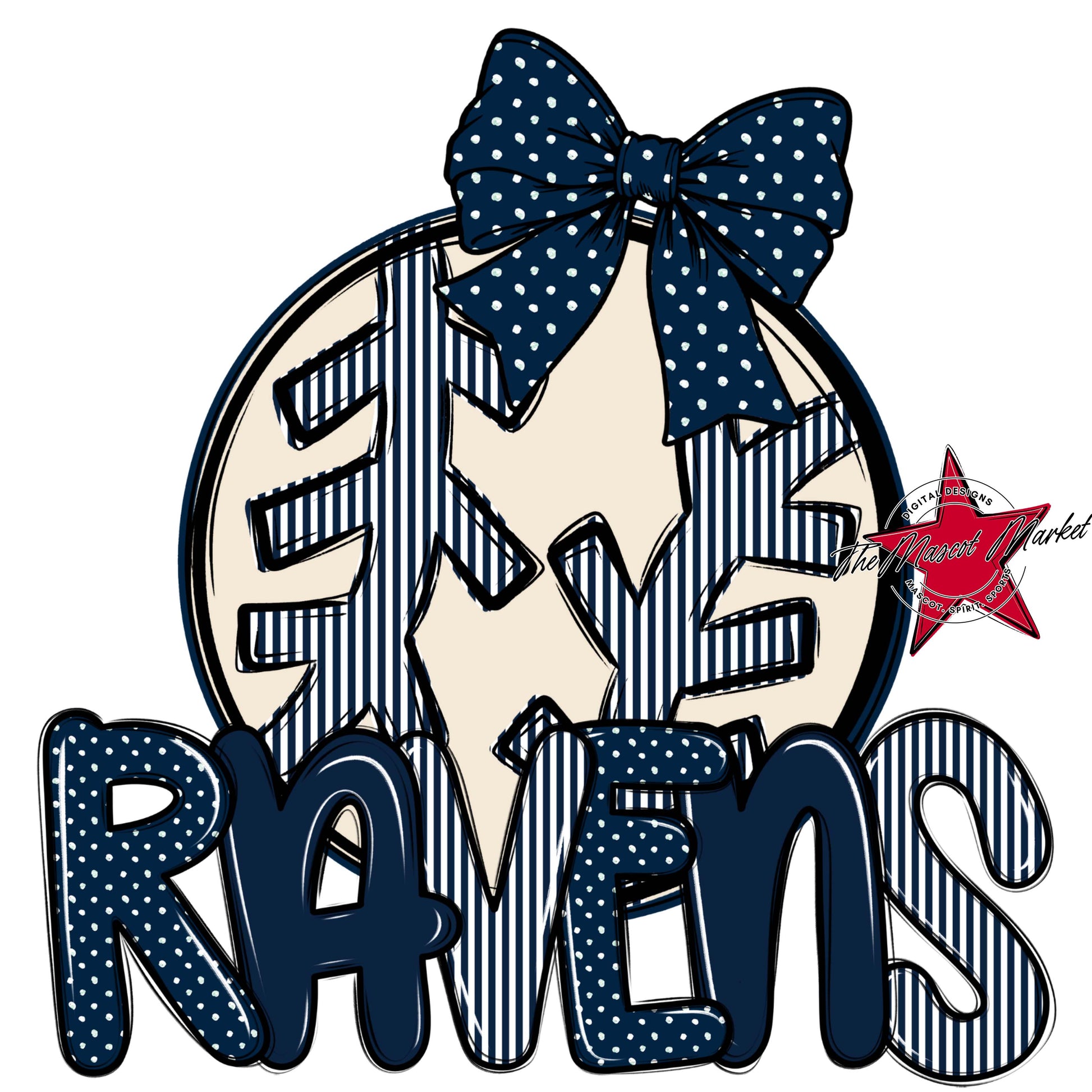 Ravens Baseball-Softball Spirit Design-Navy
