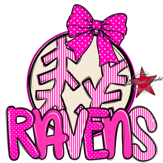 Ravens Baseball-Softball Spirit Design-Pink