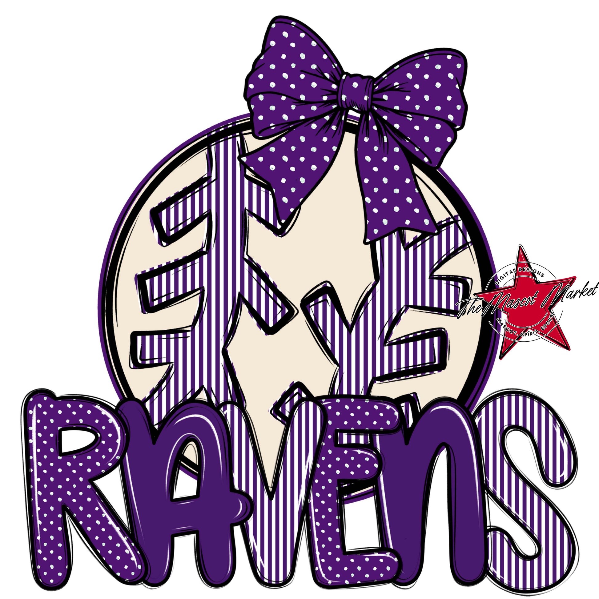 Ravens Baseball-Softball Spirit Design-Purple