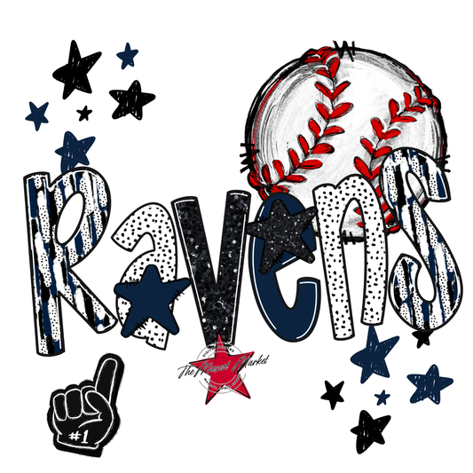 Ravens Baseball Scrape-Navy