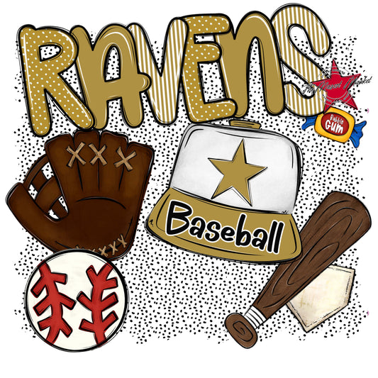 Ravens Baseball Spirit-Gold