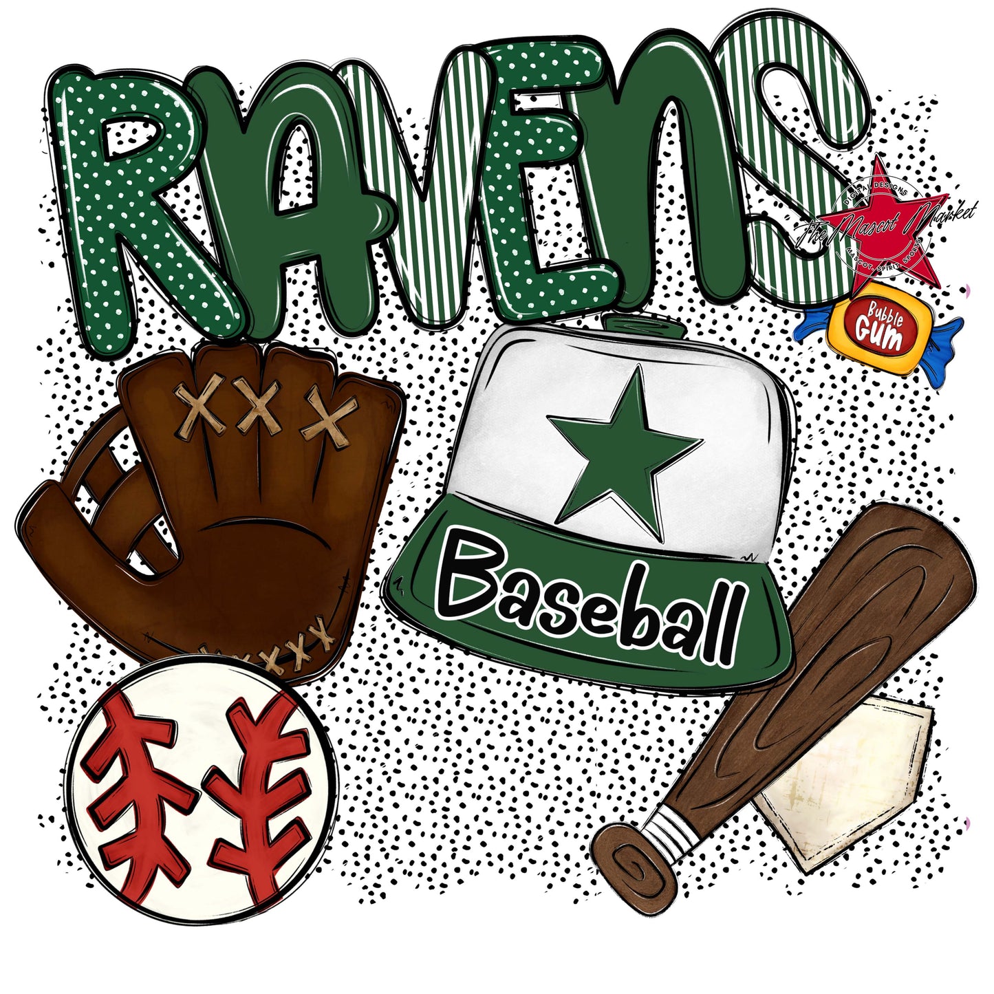 Ravens Baseball Spirit-Green