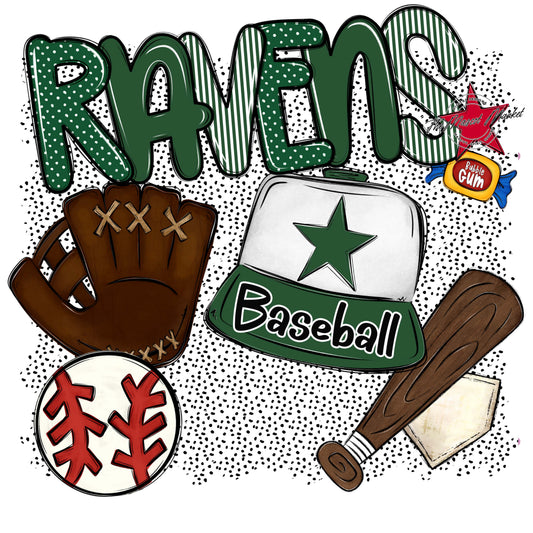 Ravens Baseball Spirit-Green