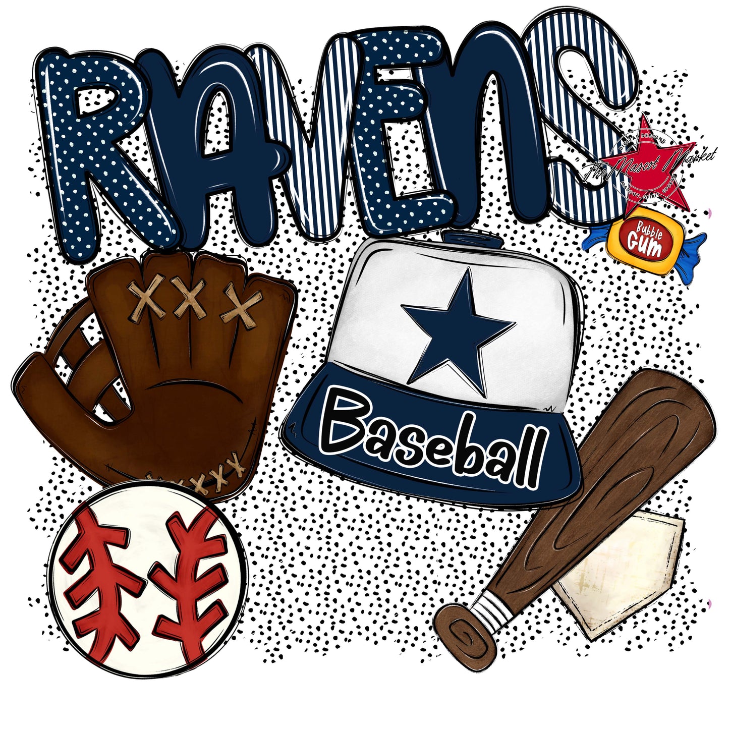 Ravens Baseball Spirit-Navy