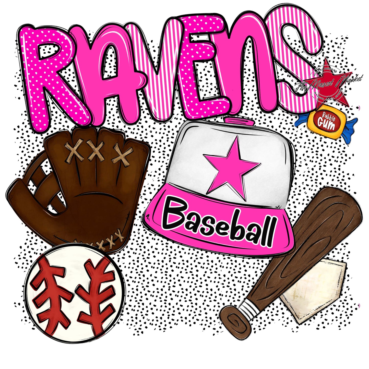 Ravens Baseball Spirit-Pink