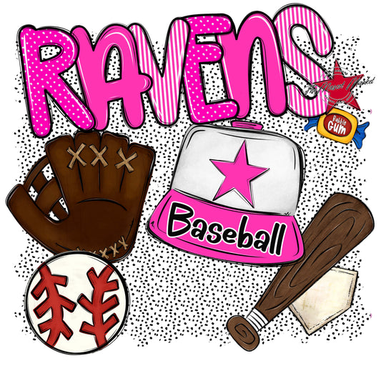 Ravens Baseball Spirit-Pink