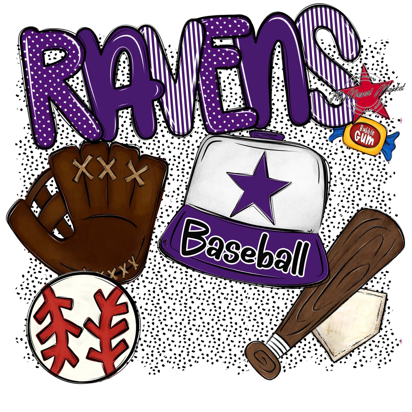 Ravens Baseball Spirit-Purple