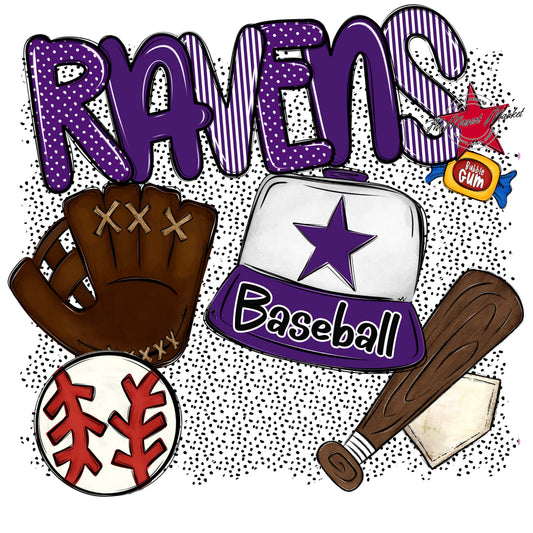 Ravens Baseball Spirit-Purple