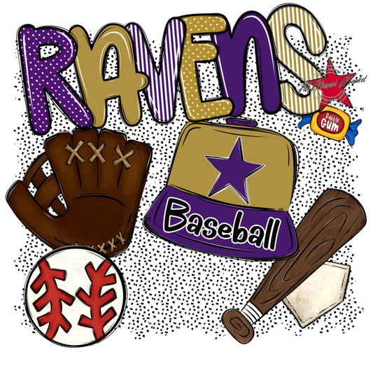 Ravens Baseball Spirit-Purple & Gold