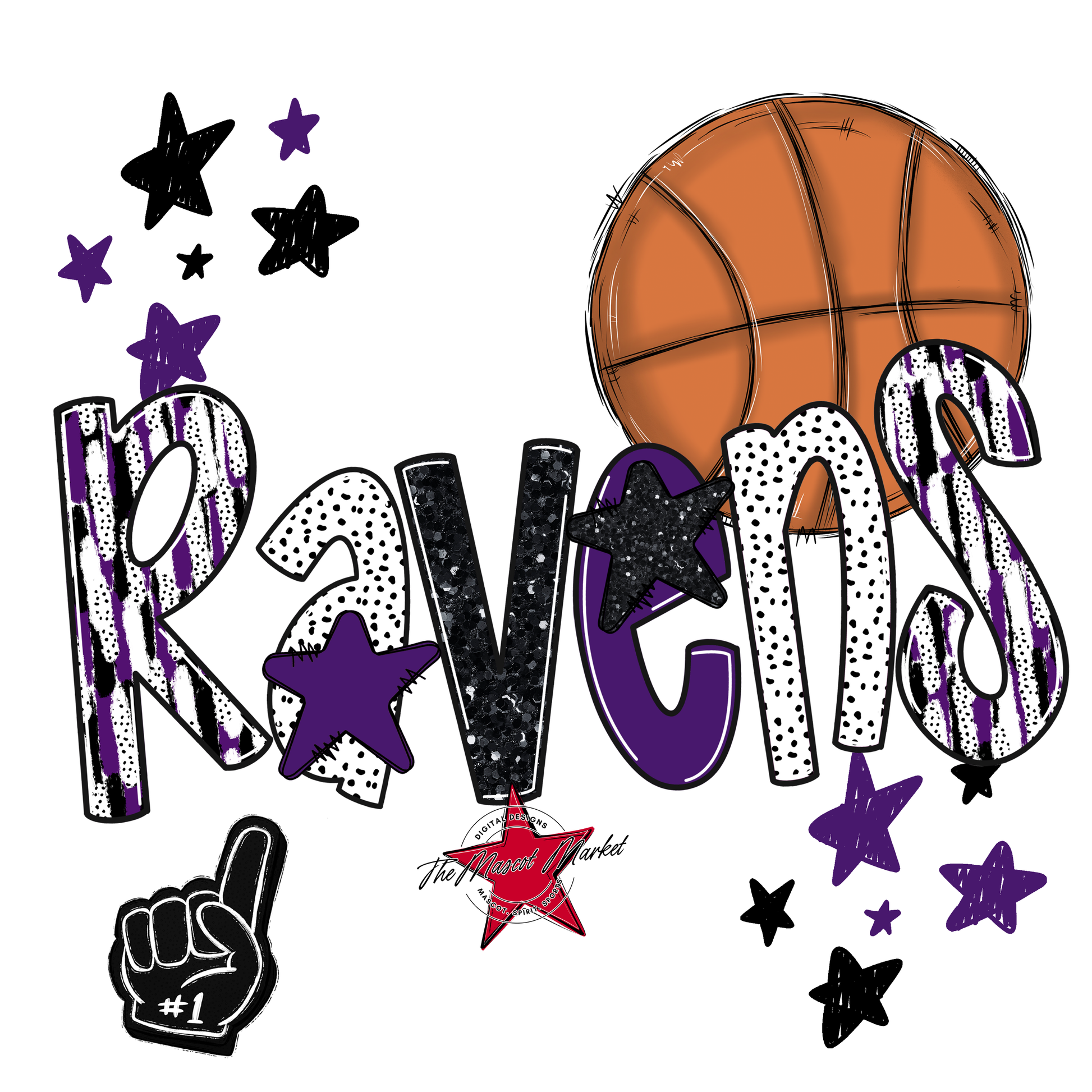 Ravens Basketball Scrape-Purple