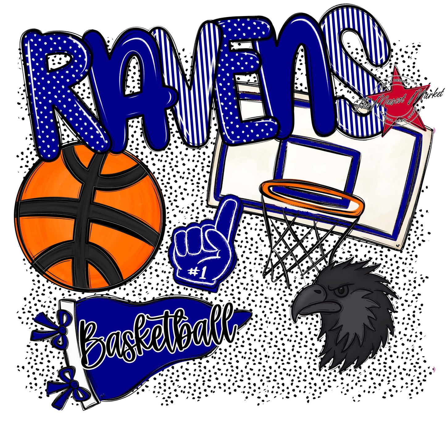 Ravens Basketball Spirit-Blue