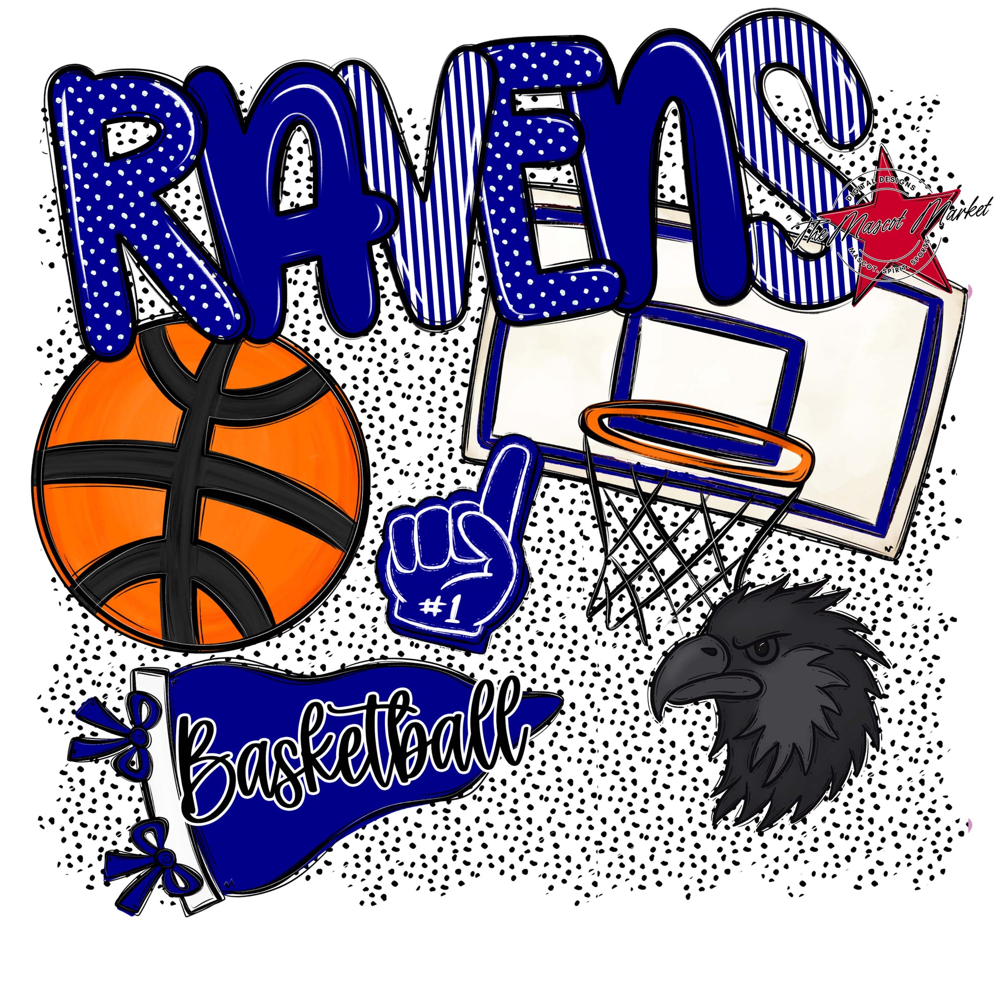 Ravens Basketball Spirit-Blue