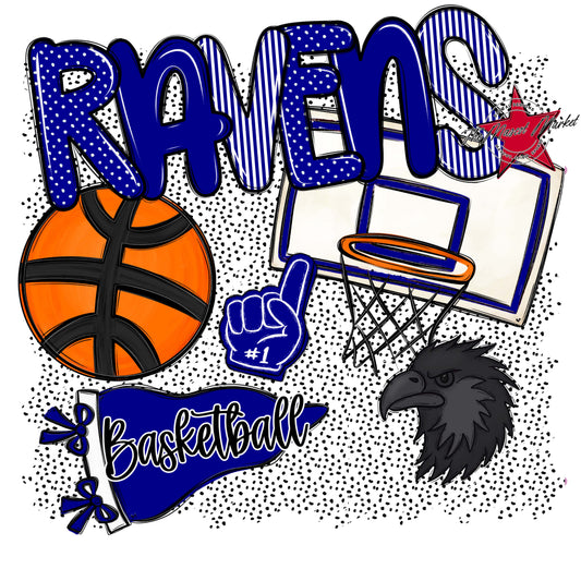 Ravens Basketball Spirit-Blue