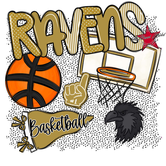 Ravens Basketball Spirit-Gold