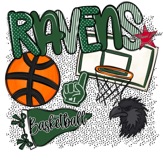 Ravens Basketball Spirit-Green