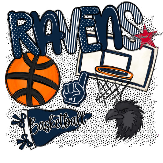 Ravens Basketball Spirit-Navy