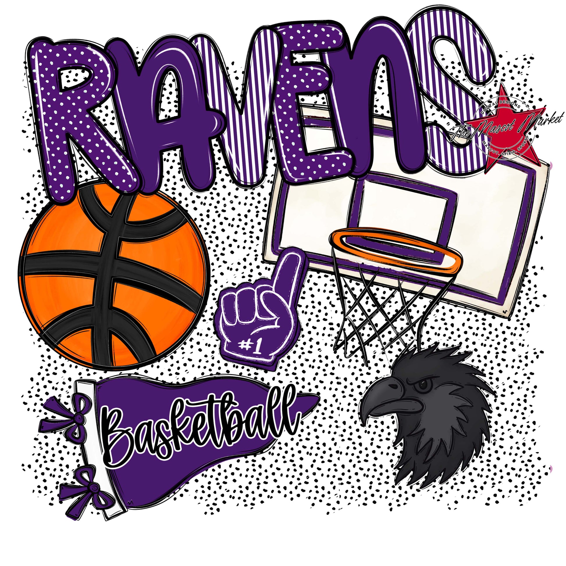 Ravens Basketball Spirit-Purple