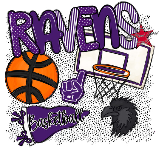 Ravens Basketball Spirit-Purple