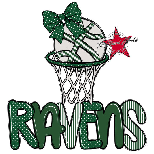Ravens Basketball Spirit Design-Green