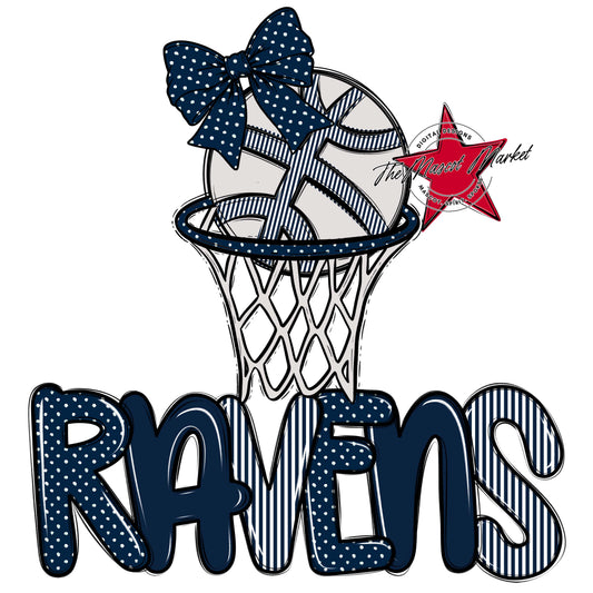 Ravens Basketball Spirit Design-Navy