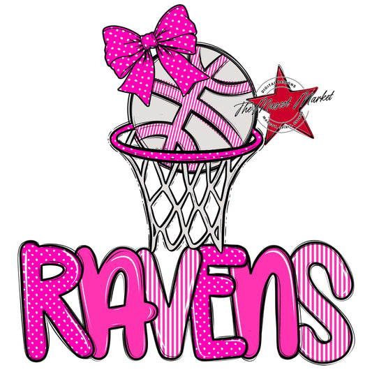 Ravens Basketball Spirit Design-Pink