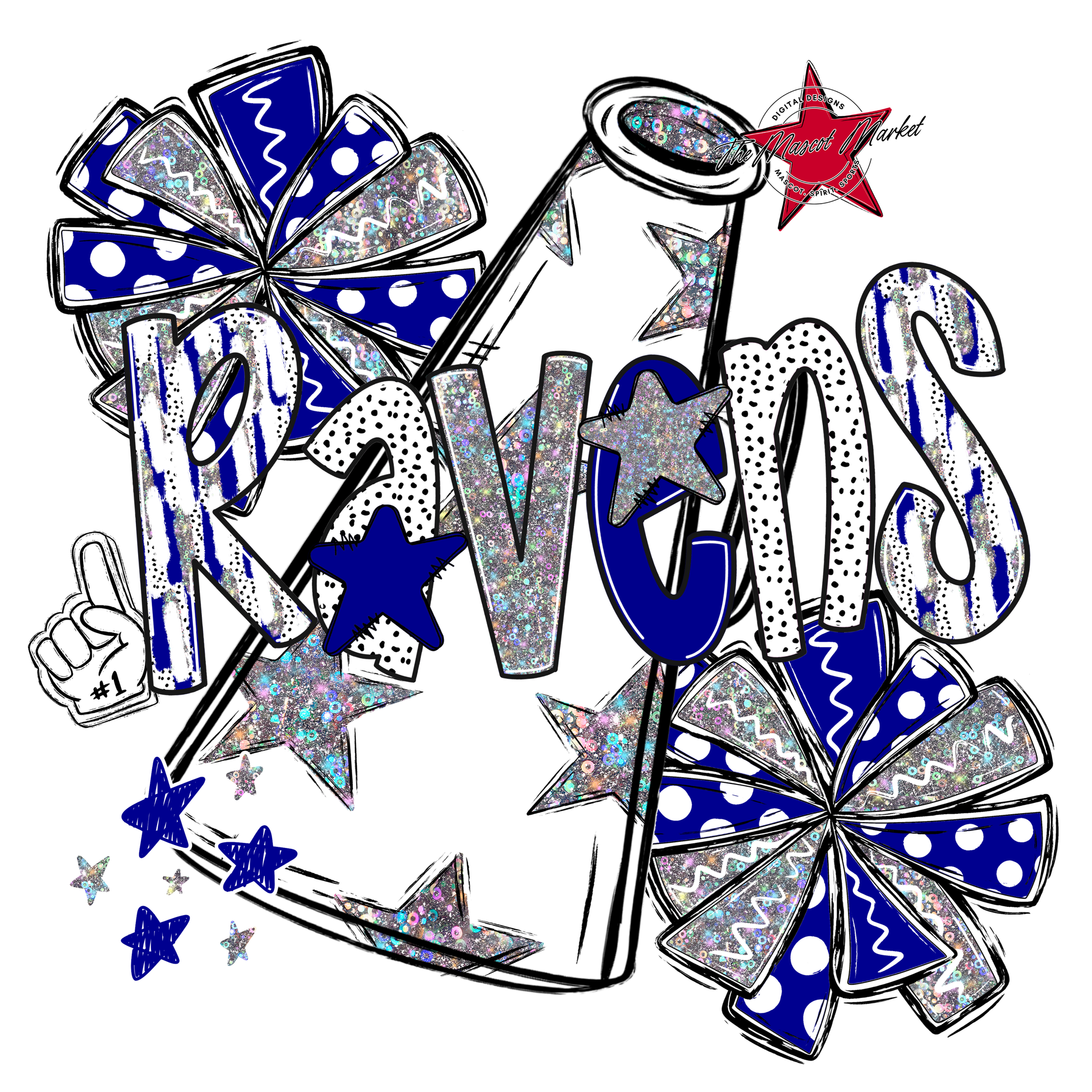 Ravens Cheer Megaphone Scrape-Blue
