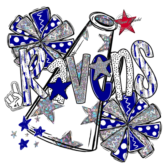 Ravens Cheer Megaphone Scrape-Blue