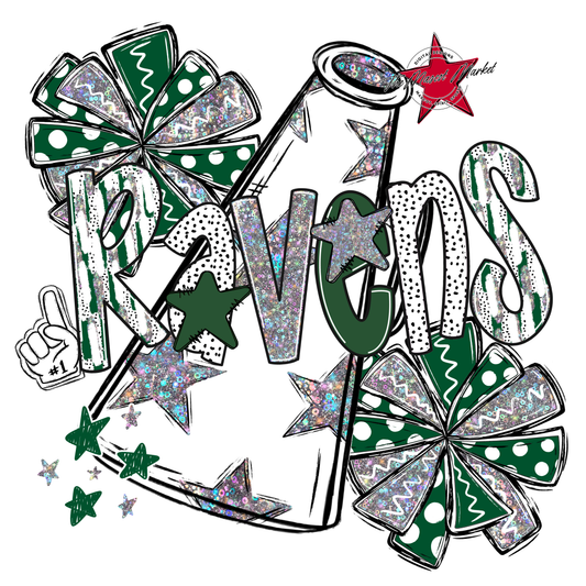 Ravens Cheer Megaphone Scrape-Green