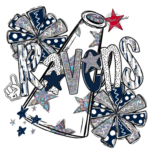 Ravens Cheer Megaphone Scrape-Navy