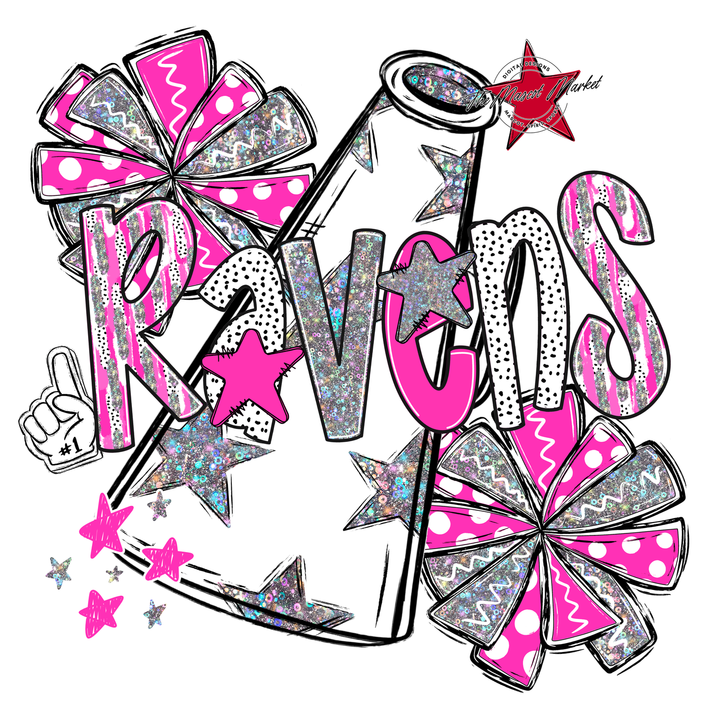 Ravens Cheer Megaphone Scrape-Pink