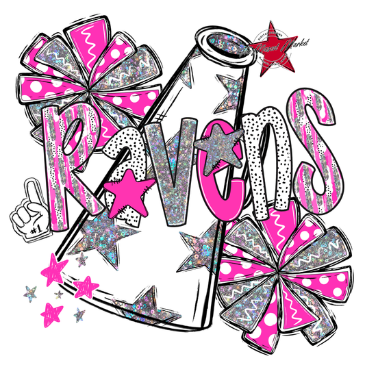Ravens Cheer Megaphone Scrape-Pink