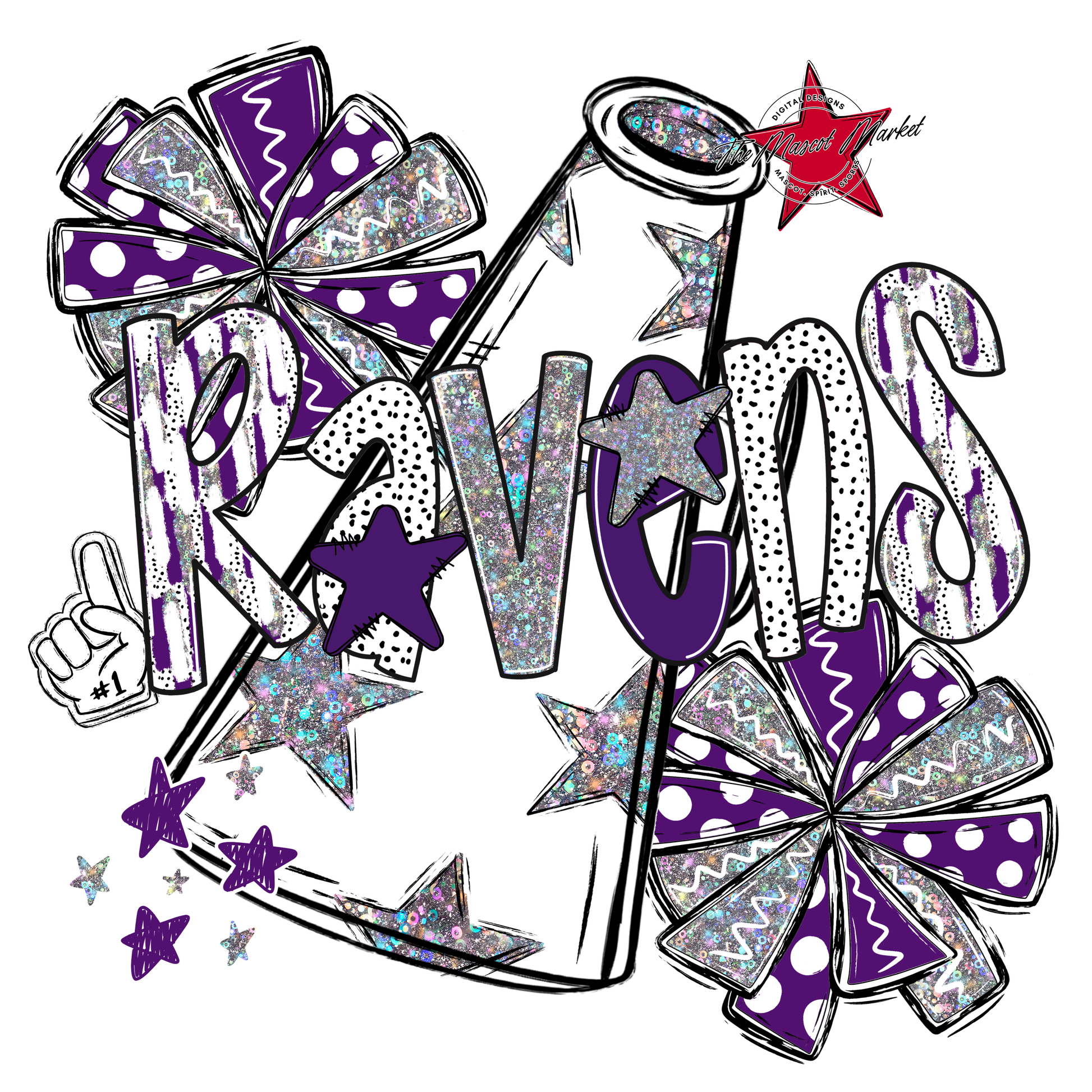 Ravens Cheer Megaphone Scrape-Purple