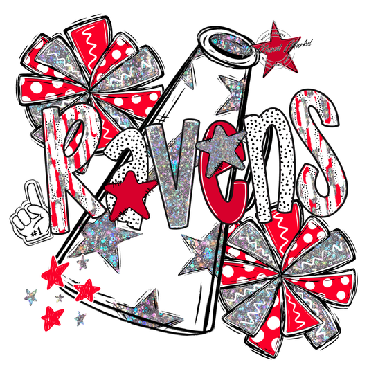 Ravens Cheer Megaphone Scrape-Red