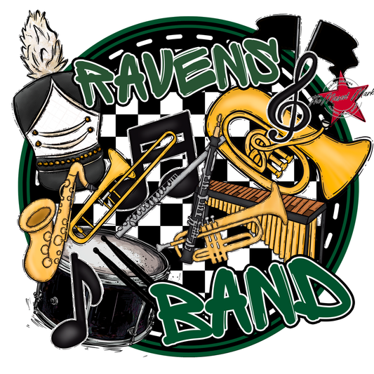 Ravens Circle Band Design-Green