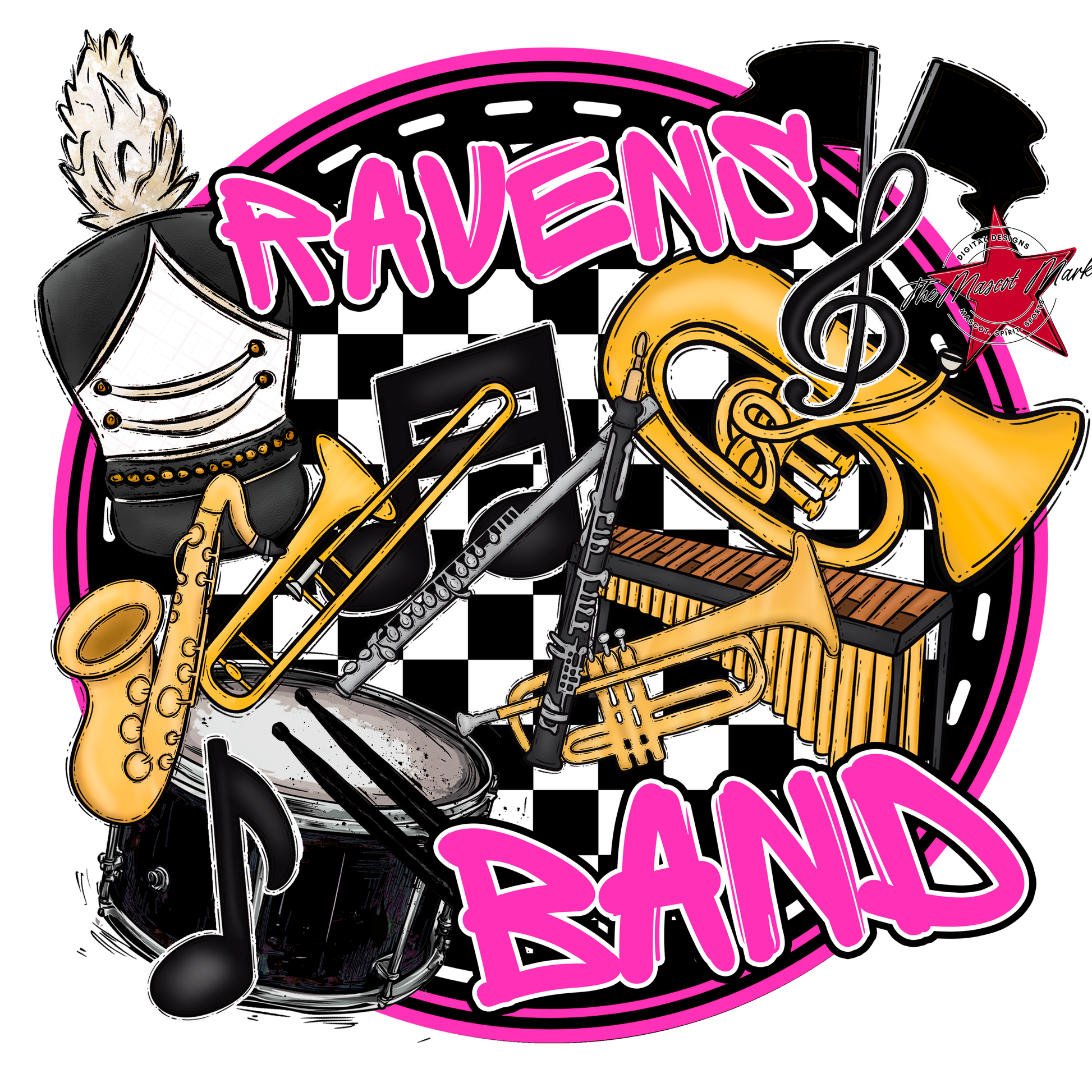 Ravens Circle Band Design-Pink