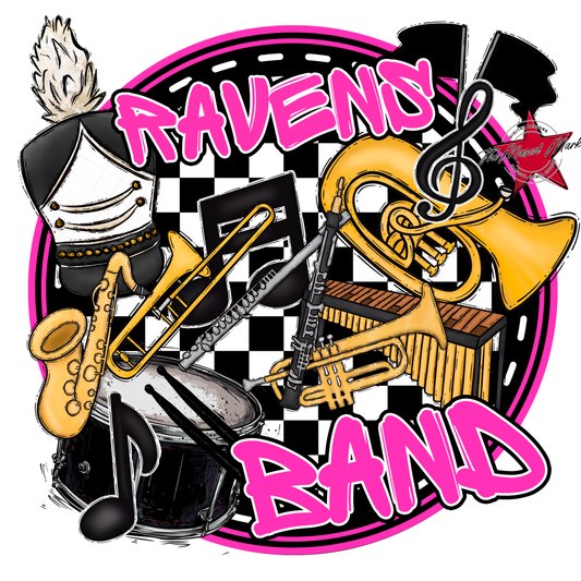 Ravens Circle Band Design-Pink