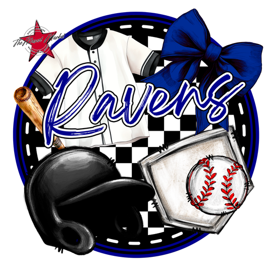 Ravens Circle Baseball Design-Blue