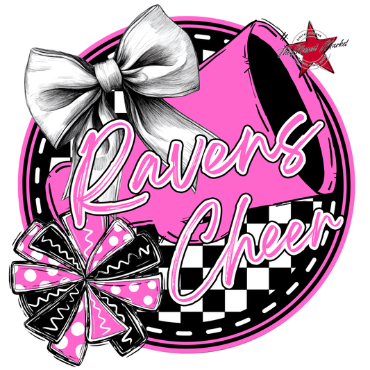 Ravens Circle Cheer Design-Baby Pink