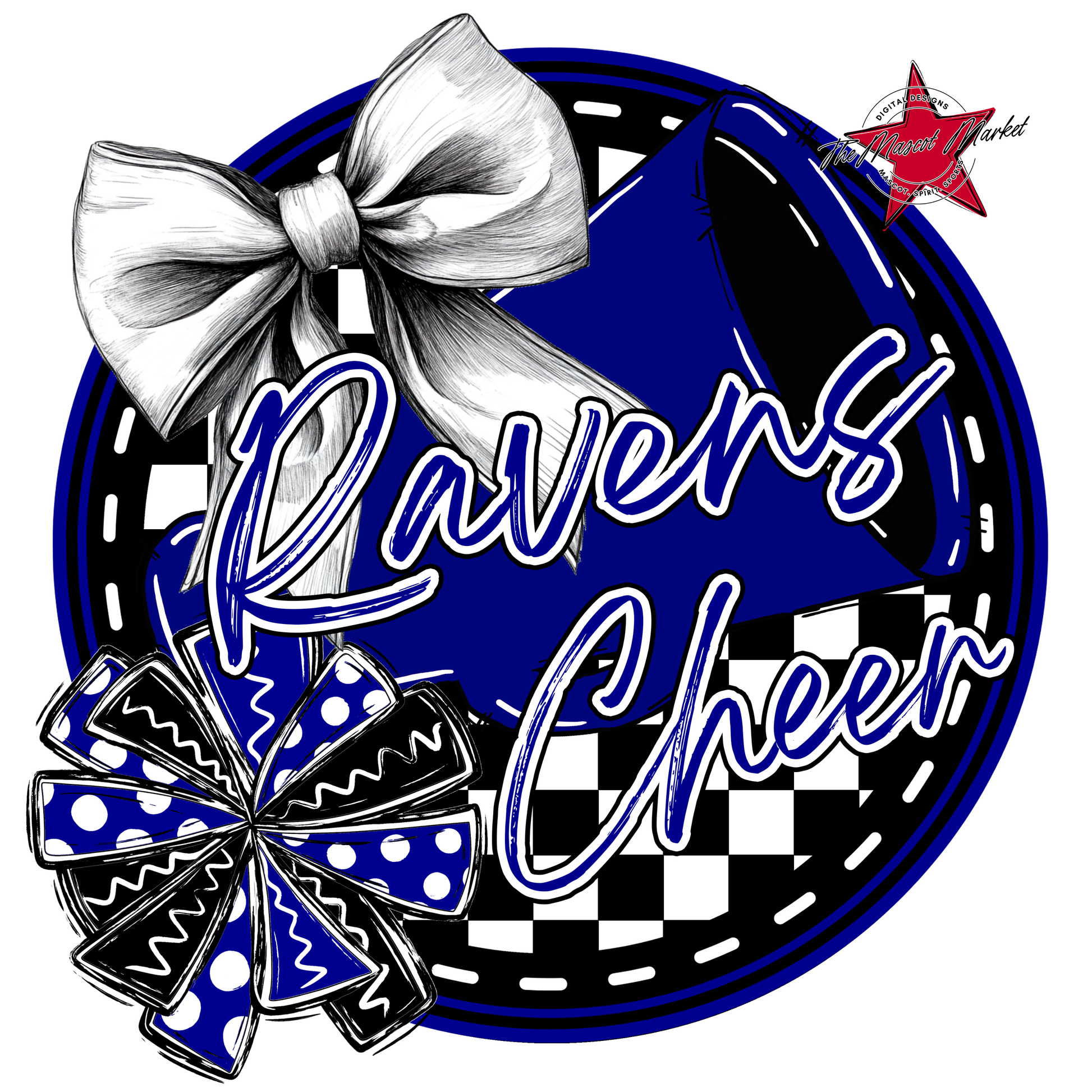 Ravens Circle Cheer Design-Blue