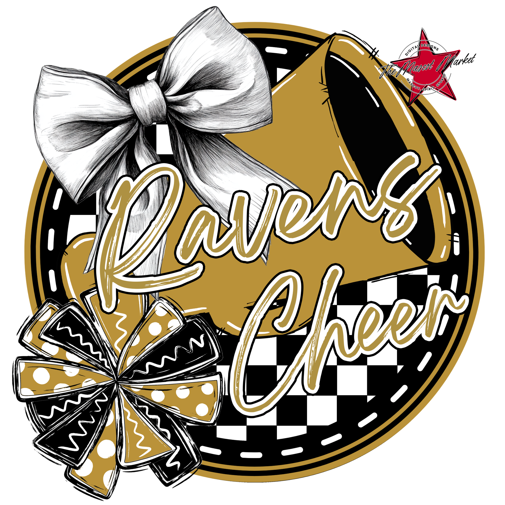 Ravens Circle Cheer Design-Gold
