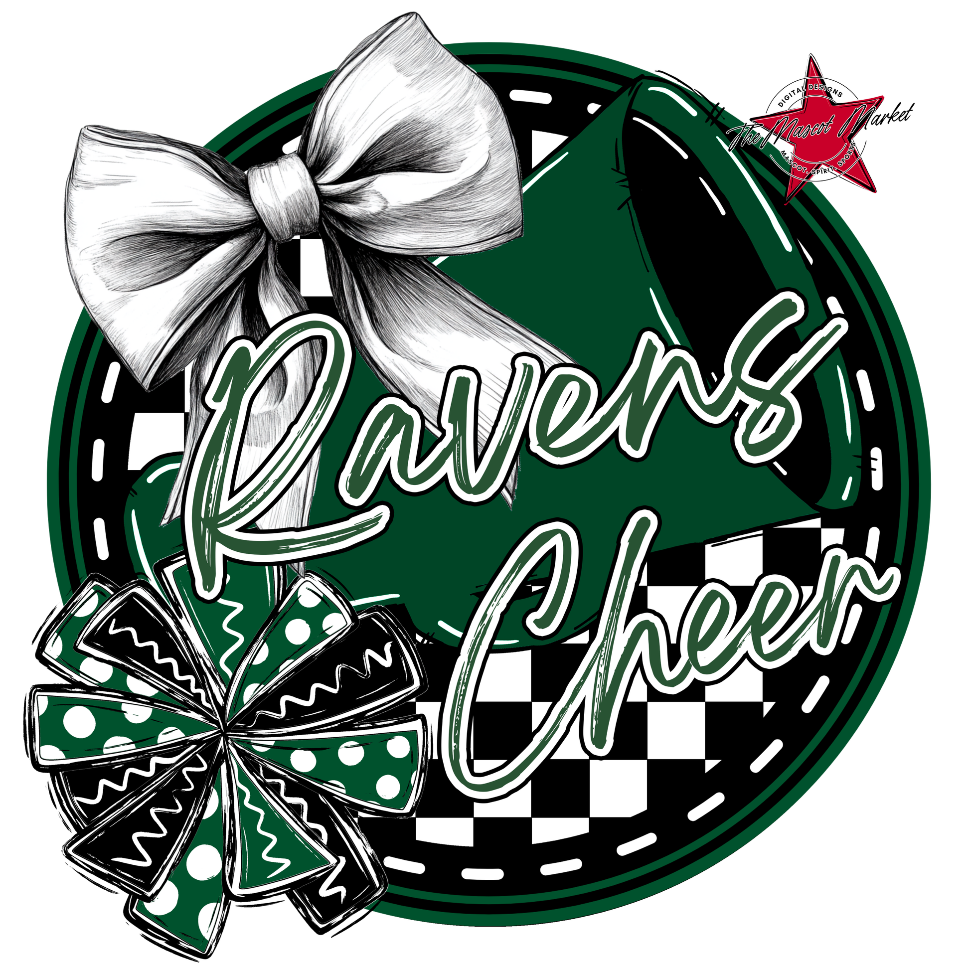 Ravens Circle Cheer Design-Green