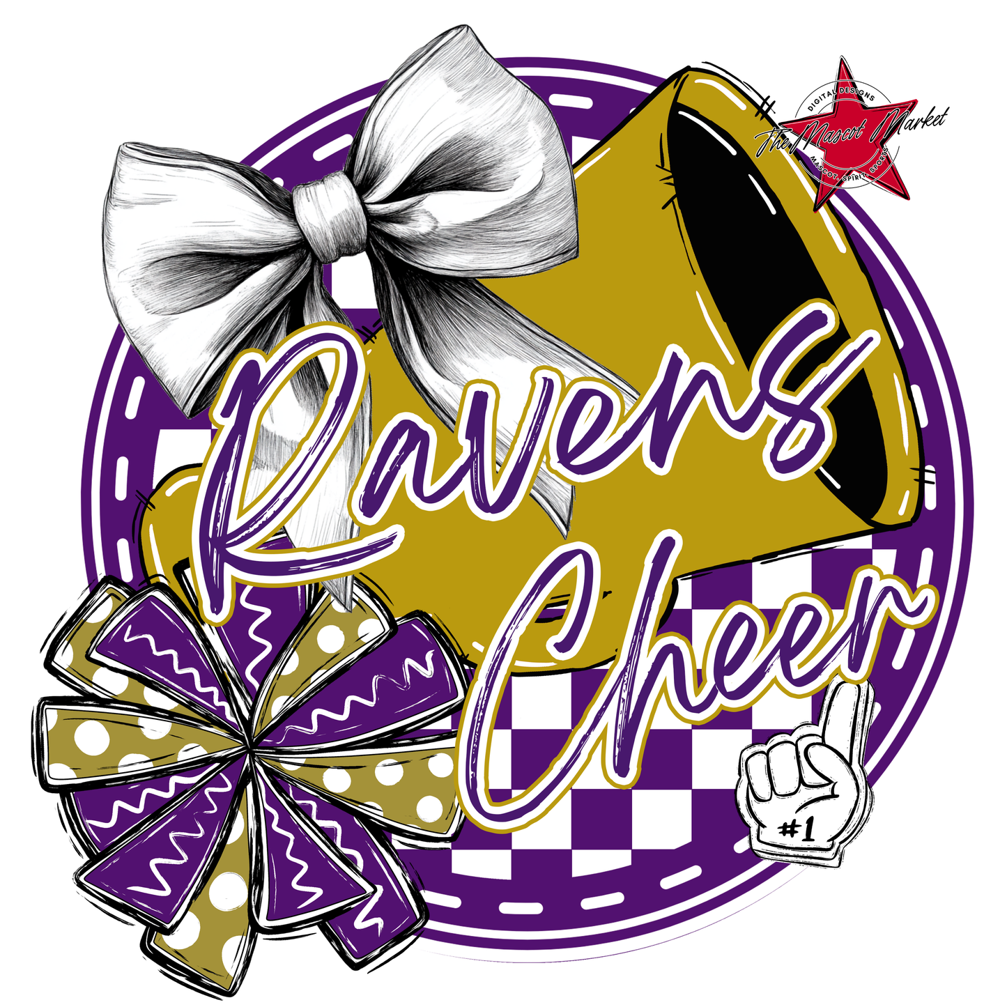 Ravens Circle Cheer Design-Purple-Gold