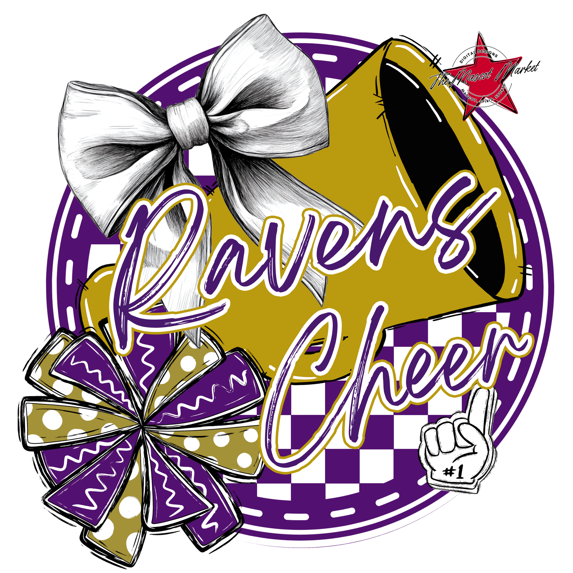 Ravens Circle Cheer Design-Purple-Gold