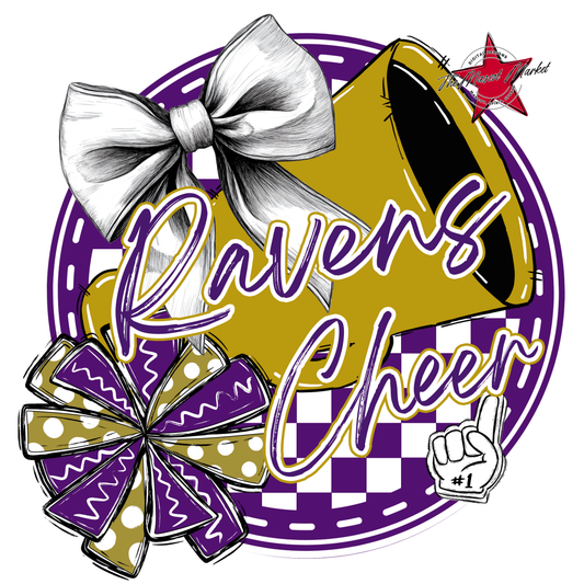 Ravens Circle Cheer Design-Purple-Gold