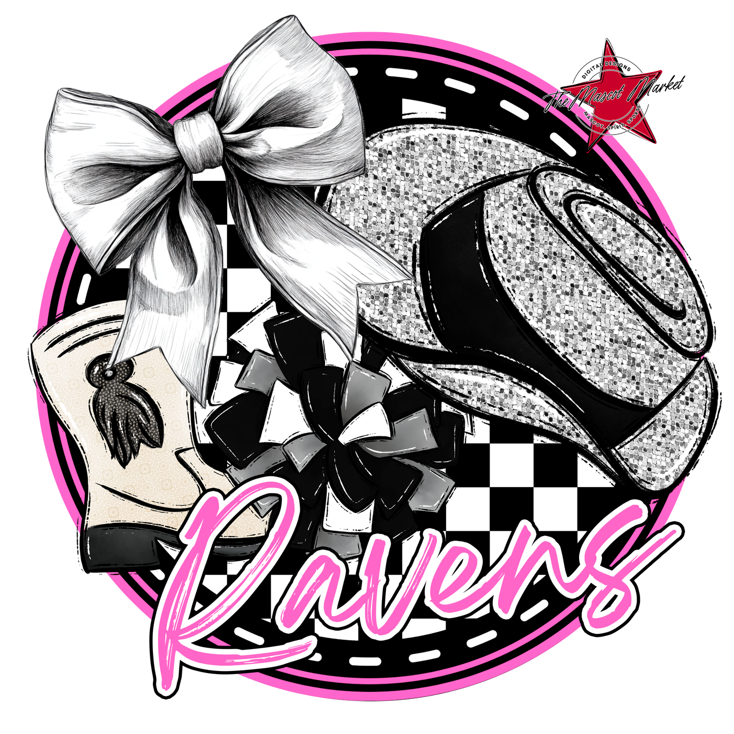 Ravens Circle Drillteam Design-Baby Pink